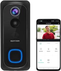 Kamtron 32GB Smart Home Video Doorbell - Black