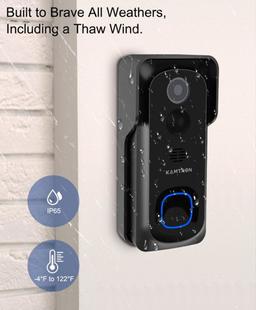 Kamtron 32GB Smart Home Video Doorbell - Black