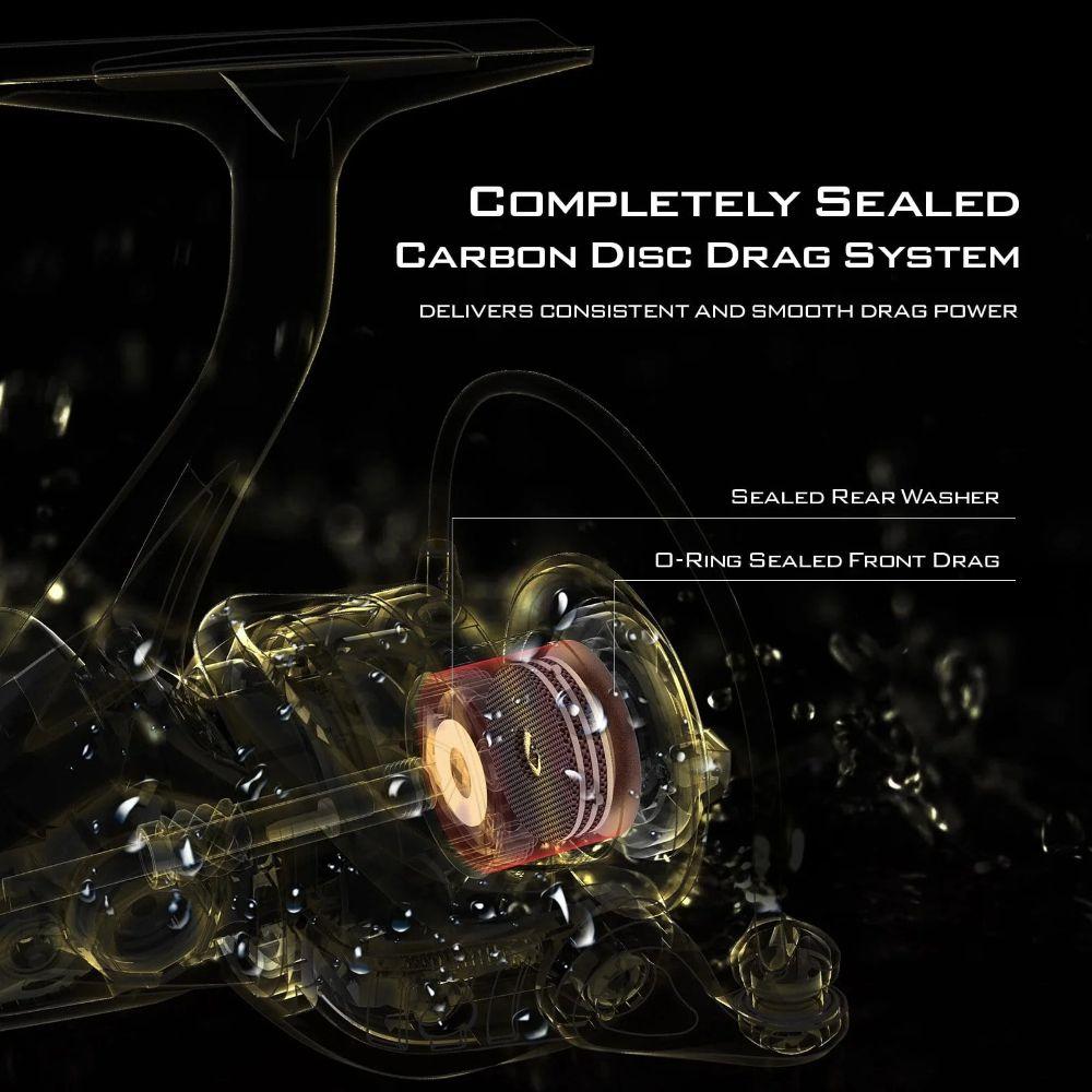 KastKing 1000 Valiant Eagle Spinning Reel Gold - Black/Gold