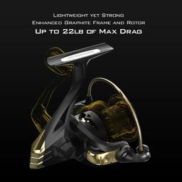 KastKing 1000 Valiant Eagle Spinning Reel Gold - Black/Gold