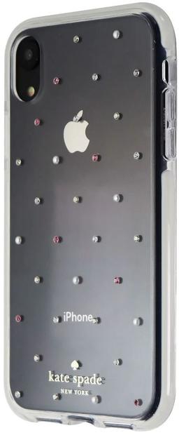 Kate Spade Defensive Hardshell Case for iPhone XR - Clear / Pin Dot Gems