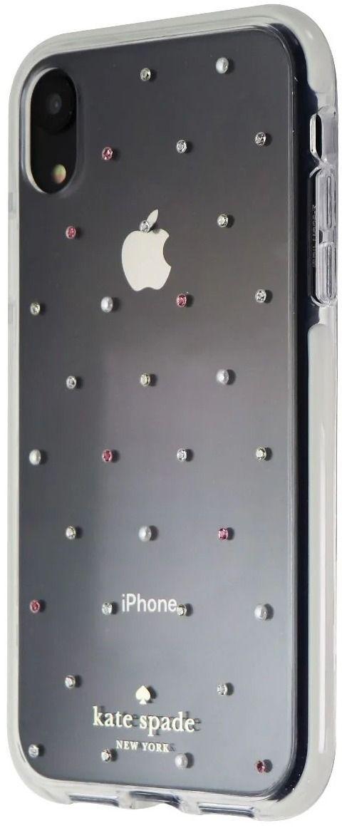 Kate Spade Defensive Hardshell Case for iPhone XR - Clear / Pin Dot Gems