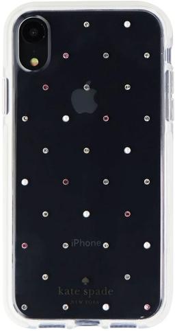 Kate Spade Defensive Hardshell Case for iPhone XR - Clear / Pin Dot Gems