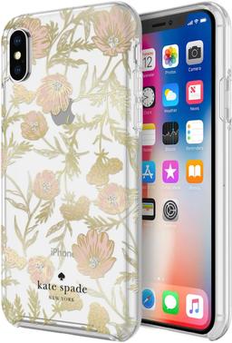 Kate Spade Defensive Hardshell Case for iPhone XR - Clear / Pink Blossoms / Gems