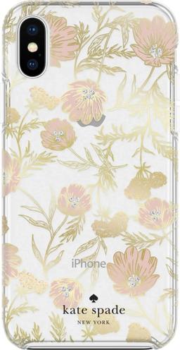 Kate Spade Defensive Hardshell Case for iPhone XR - Clear / Pink Blossoms / Gems