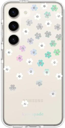 Kate Spade Defensive Phone Case for Galaxy S23 - Iridescent Scattered Flowers
