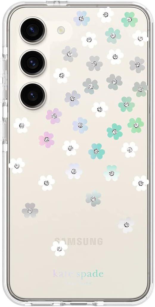 Kate Spade Defensive Phone Case for Galaxy S23 - Iridescent Scattered Flowers