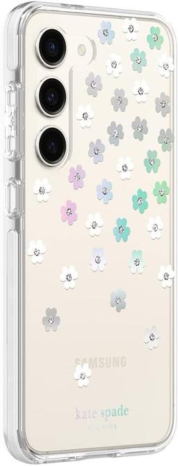 Kate Spade Defensive Phone Case for Galaxy S23 - Iridescent Scattered Flowers