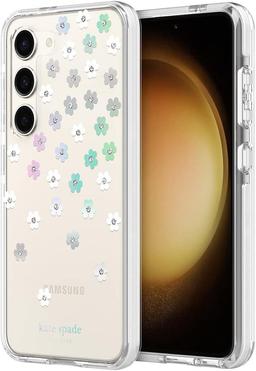 Kate Spade Defensive Phone Case for Galaxy S23 - Iridescent Scattered Flowers