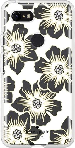 Kate Spade Defensive Phone Case for Google Pixel 3 XL - Reverse Hollyhock Floral (Cream)