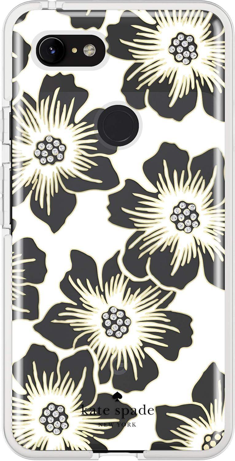 Kate Spade Defensive Phone Case for Google Pixel 3 XL - Reverse Hollyhock Floral (Cream)