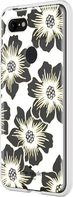 Kate Spade Defensive Phone Case for Google Pixel 3 XL - Reverse Hollyhock Floral (Cream)
