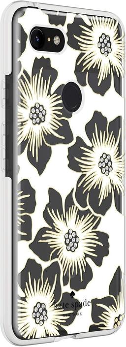 Kate Spade Defensive Phone Case for Google Pixel 3 XL - Reverse Hollyhock Floral (Cream)