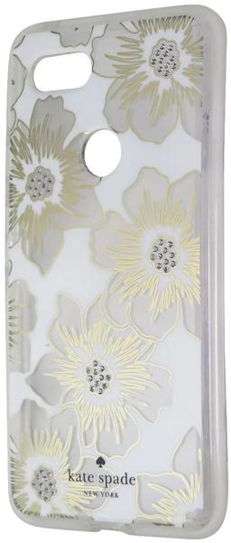 Kate Spade Defensive Phone Case for Google Pixel 3 XL - Reverse Hollyhock Floral (Cream)