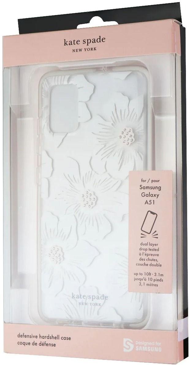 Kate Spade Hardshell Case for Galaxy A51 - Clear/White Flowers