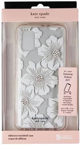 Kate Spade Hardshell Case for Galaxy A51 - Clear/White Flowers