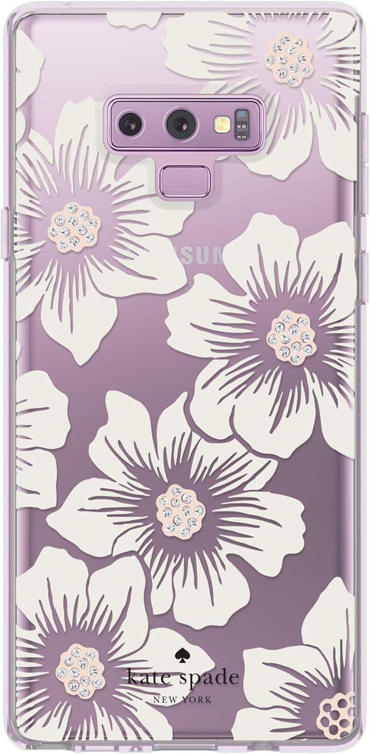 Kate Spade Hardshell Phone Case for Galaxy Note9 - Hollyhock Floral (Clear)