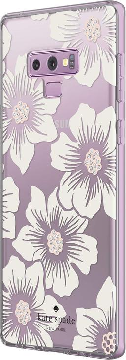 Kate Spade Hardshell Phone Case for Galaxy Note9 - Hollyhock Floral (Clear)