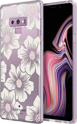 Kate Spade Hardshell Phone Case for Galaxy Note9 - Hollyhock Floral (Clear)