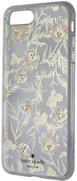 Kate Spade Hybrid Phone Case for iPhone 8 Plus / 7 Plus - Clear / Pink Blossoms / Gems