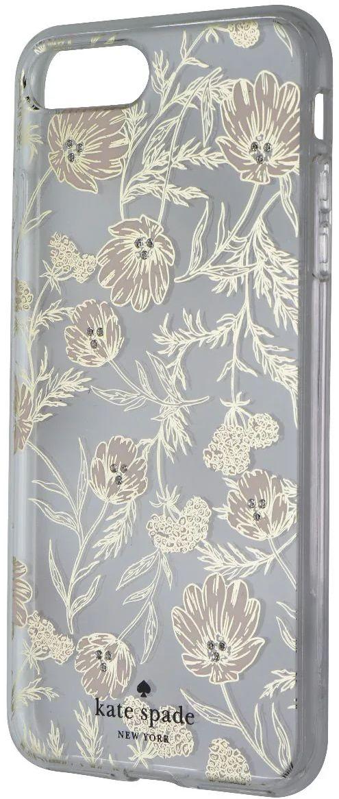 Kate Spade Hybrid Phone Case for iPhone 8 Plus / 7 Plus - Clear / Pink Blossoms / Gems