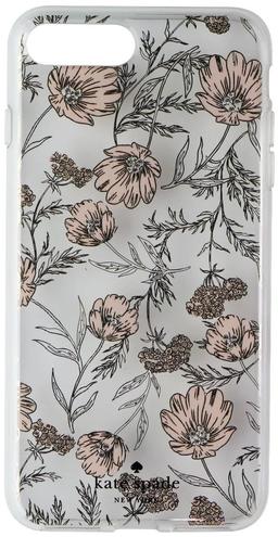 Kate Spade Hybrid Phone Case for iPhone 8 Plus / 7 Plus - Clear / Pink Blossoms / Gems
