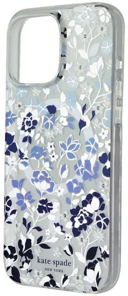 Kate Spade Phone Case with MagSafe for iPhone 16 Pro - Flowerbed Blue Gems