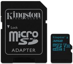 Kingston Canvas Go! microSD card with SD Adapter - 32GB - Black