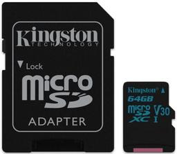 Kingston Canvas Go! microSD card with SD Adapter - 32GB - Black