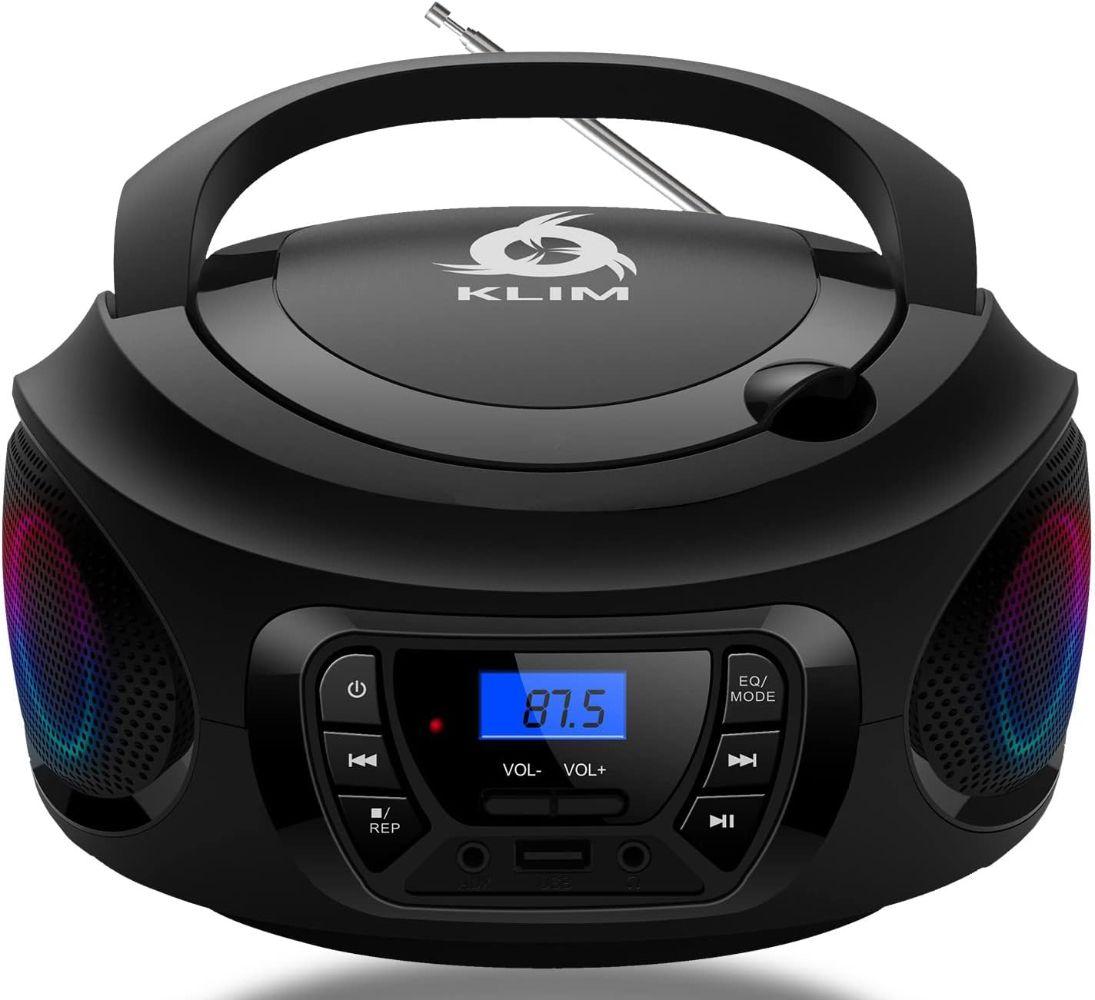 KLIM  CD Boombox Portable Audio System - Black - Excellent