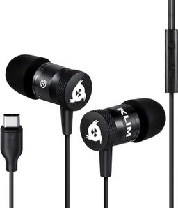 KLIM Fusion C USB-C Earbuds with Microphone - Black