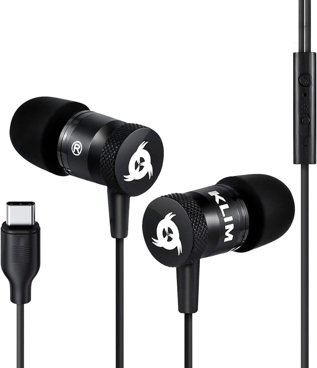 KLIM  Fusion C USB-C Earbuds with Microphone - Black - Excellent