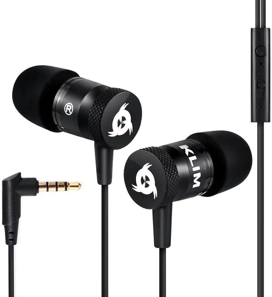 KLIM  Fusion Earbuds with Microphone - Black - Acceptable