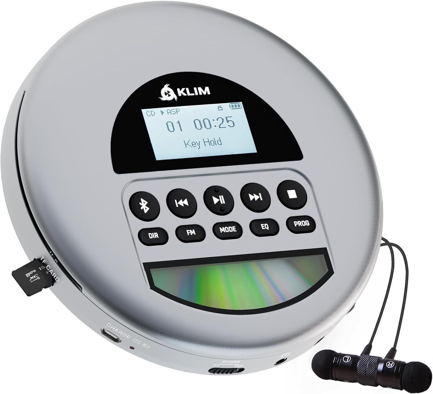 KLIM  Nomad Bluetooth Portable CD Player - Grey - Premium