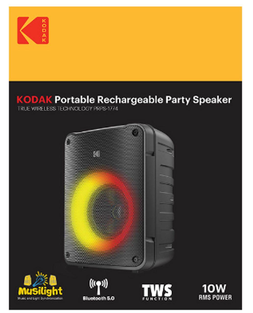 KODAK  PRPS-1774 Subwoofer Mini Tower Party Speaker 4" - Black - Excellent