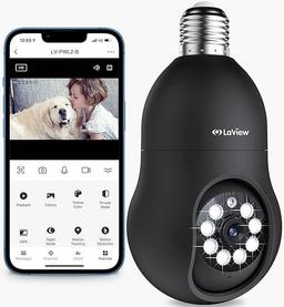 LaView Wireless Bulb Security Camera 360° LV-PWL2 - Black