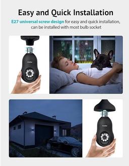 LaView Wireless Bulb Security Camera 360° LV-PWL2 - Black