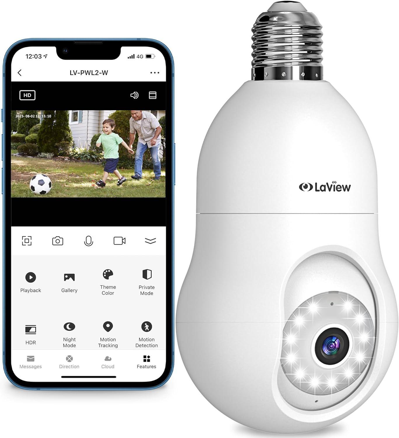 LaView  Wireless Bulb Security Camera 360° LV-PWL2 - White - Excellent