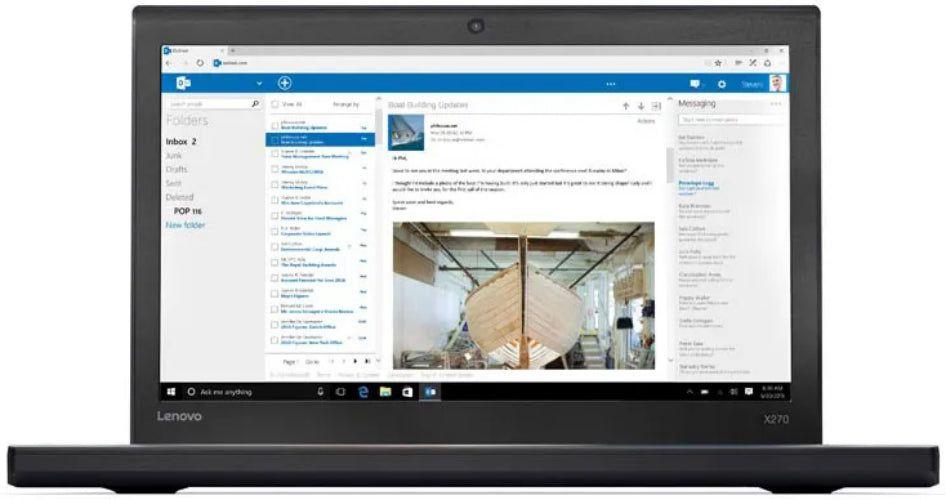 Lenovo ThinkPad X270 Laptop 12.5" - Intel Core i5-7200U 2.5GHz - 256GB - Black - 8GB RAM - 12.5 Inch - Good