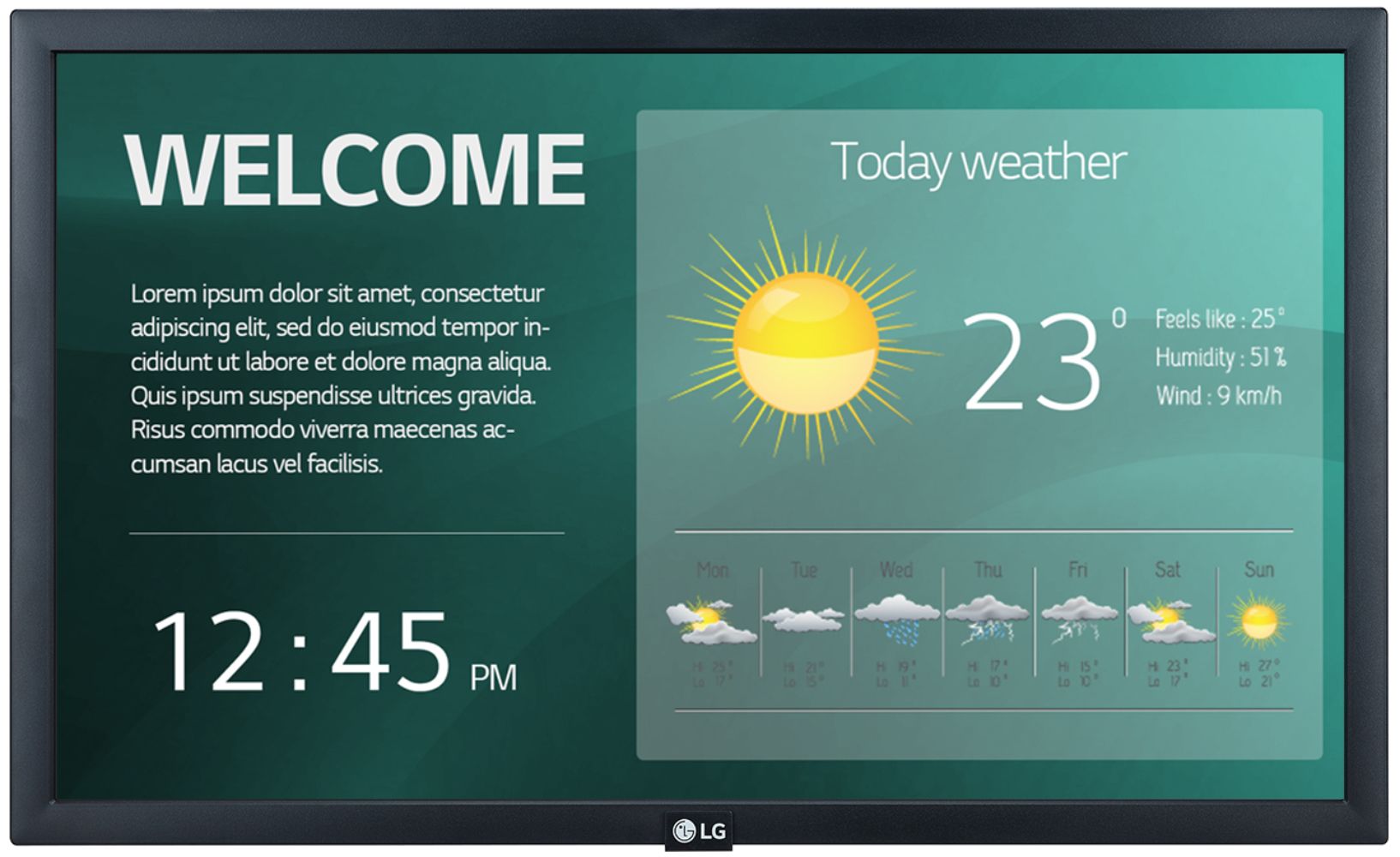 LG 22SM3G-B Digital Signage Display Monitor 22" - Black - 22 Inch
