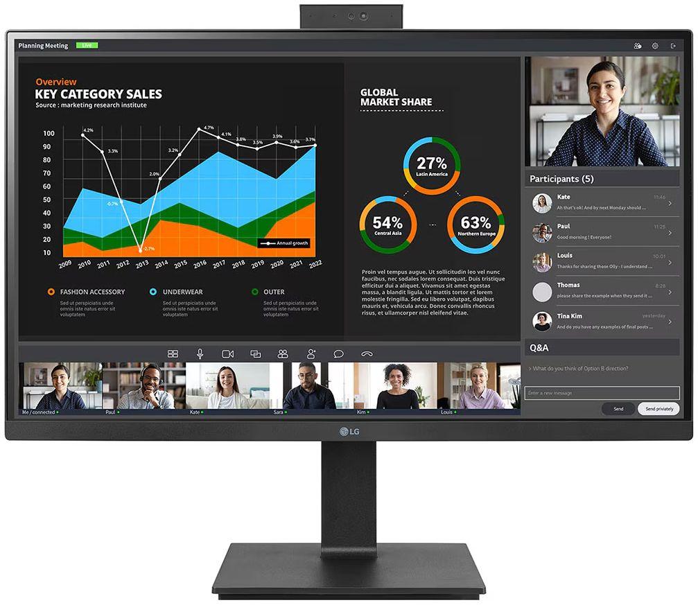 LG  27BQ75QC Monitors with Webcam 27" - Black - 27 Inch - Excellent
