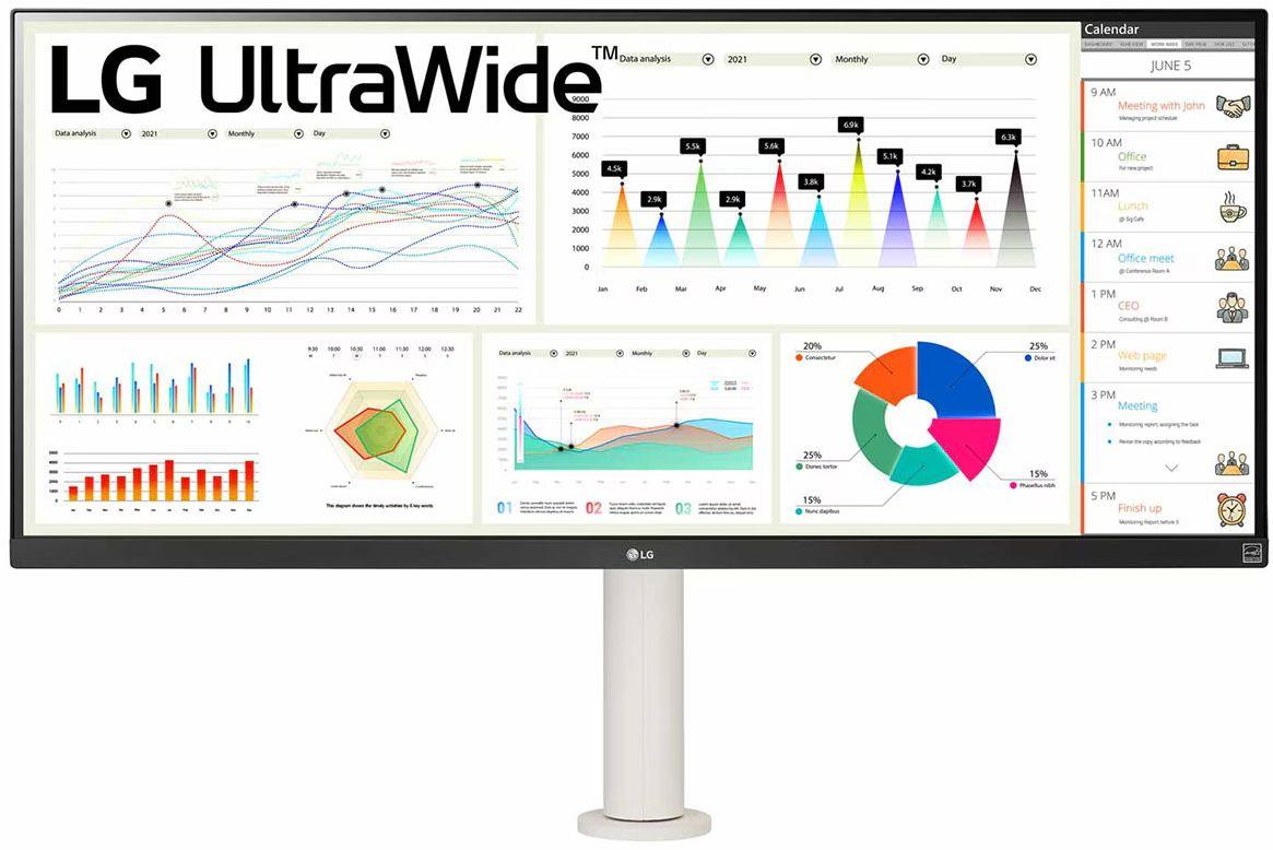 LG  34BQ680 IPS Monitor 34" - White - 34 Inch - Excellent