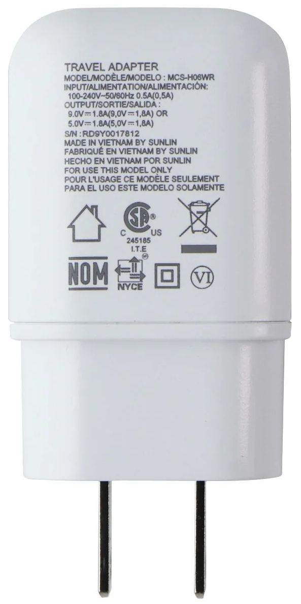 LG USB-A Fast Charge Wall Charger (MCS-H06WR)