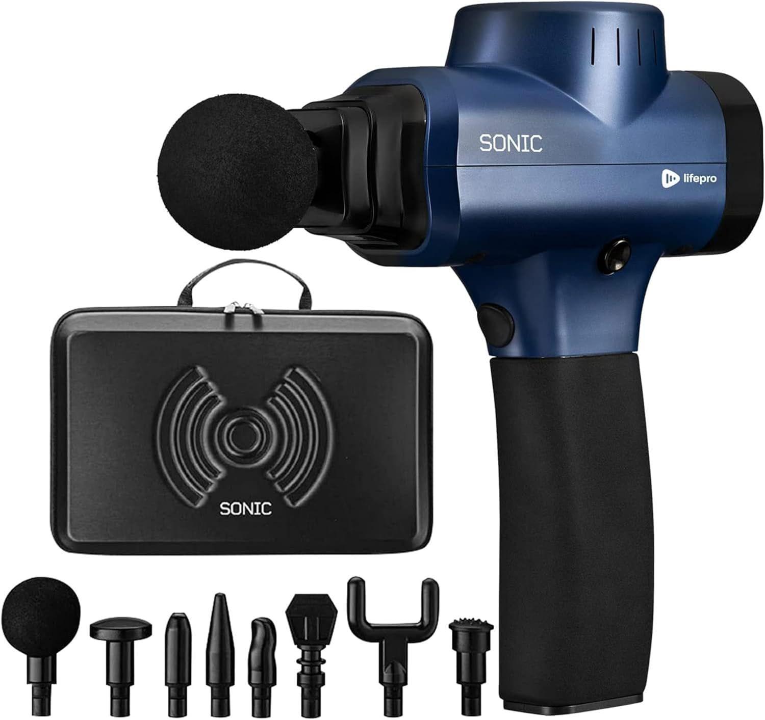 LifePro  Sonic Handheld Percussion Massage Gun - Blue - Excellent