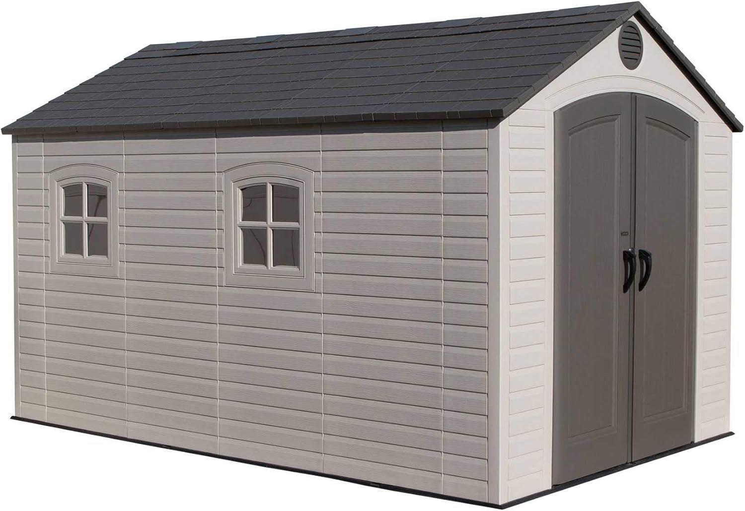 Lifetime 6402 8 ft. x 12.5 ft. Resin Outdoor Storage Shed - Desert Sand