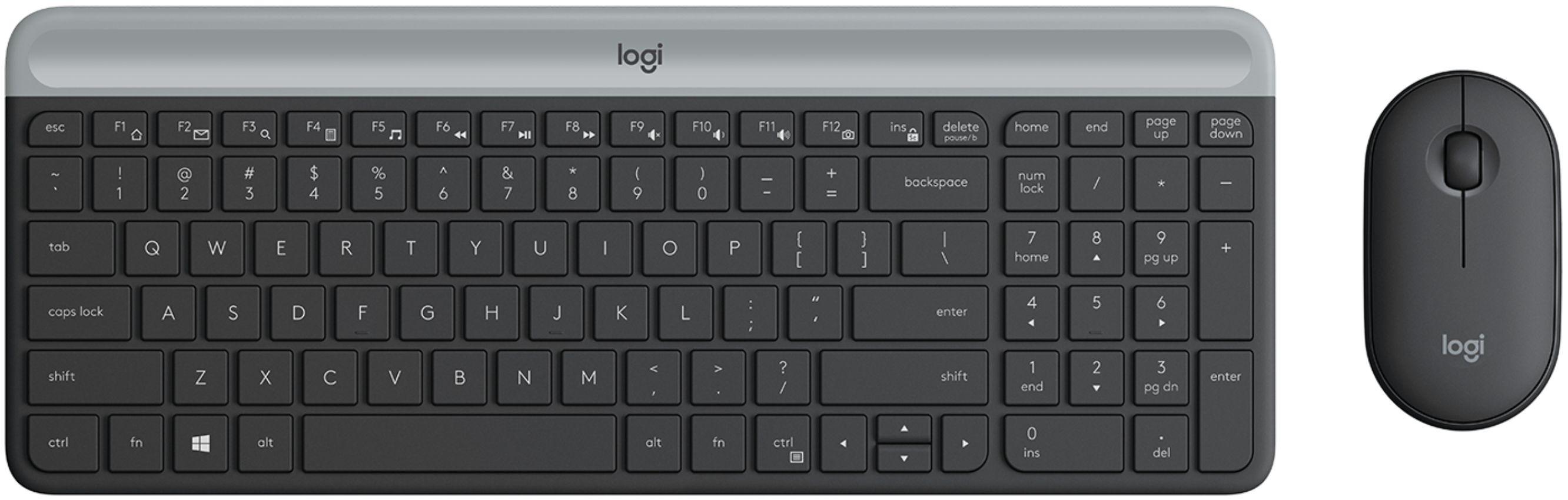 Logitech  MK470 Slim Wireless Keyboard Mouse Combo - Graphite - Premium