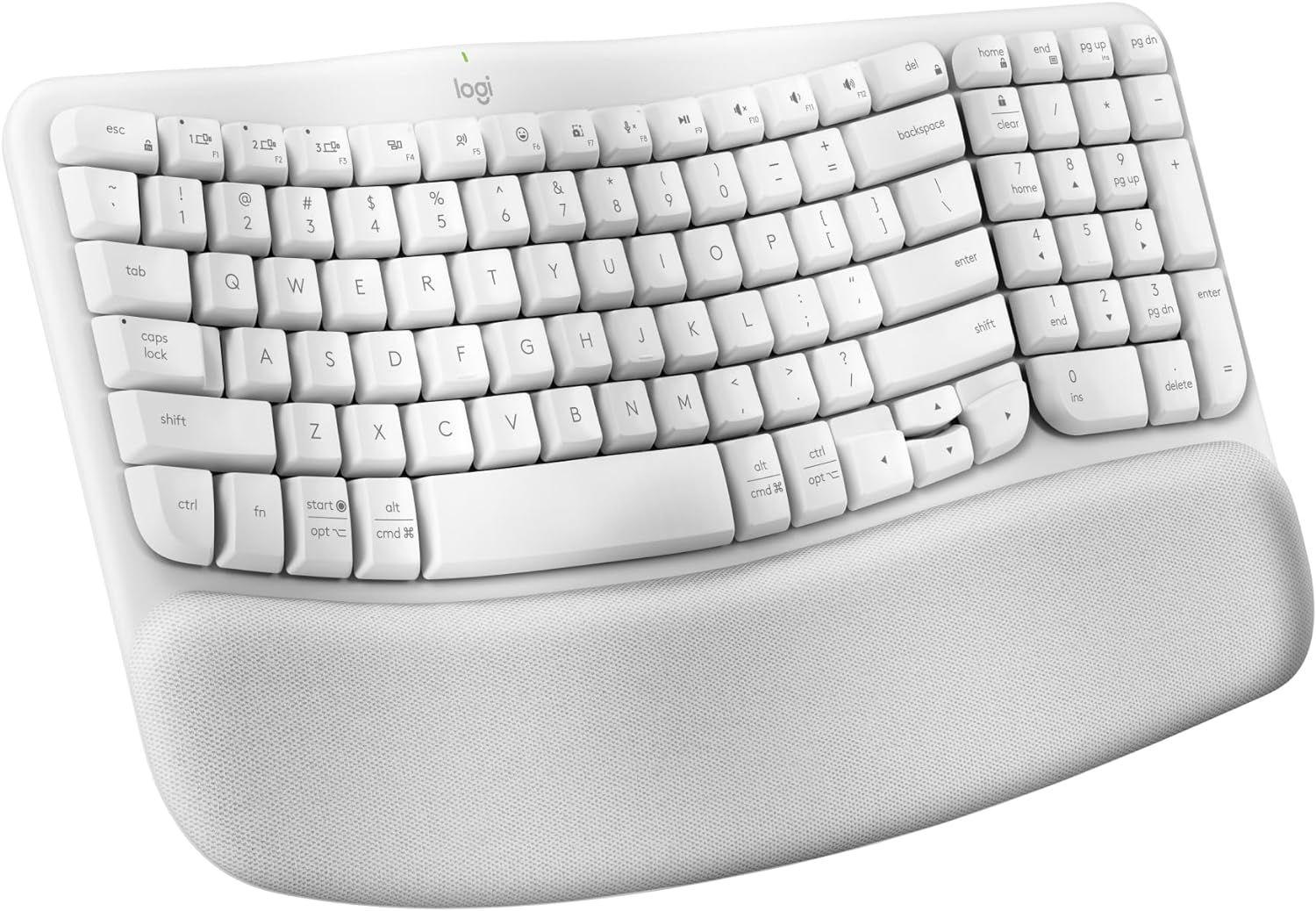 Logitech  Wave Keys Keyboard Ergonomic Keyboards - Off White - Excellent