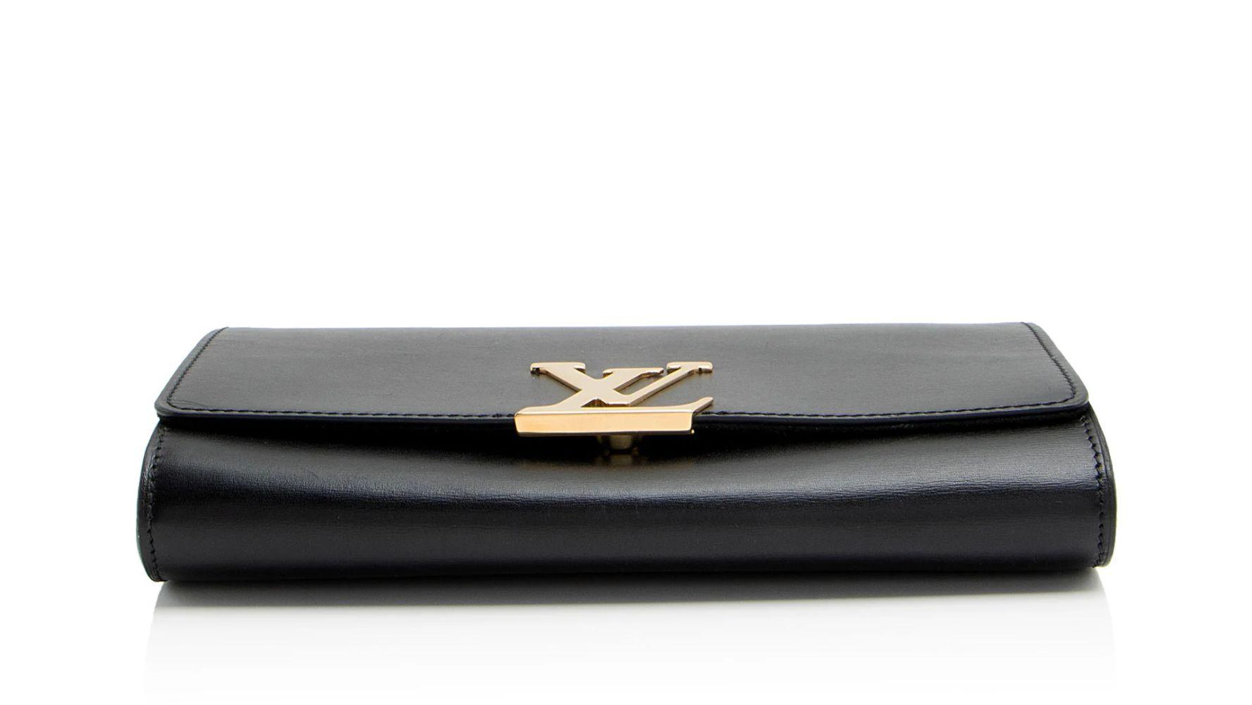 Louis Vuitton Calfskin Chain Louise GM Clutch - Calfskin - Black