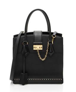 Louis Vuitton Calfskin Studded Marly PM Tote - Calfskin - Black