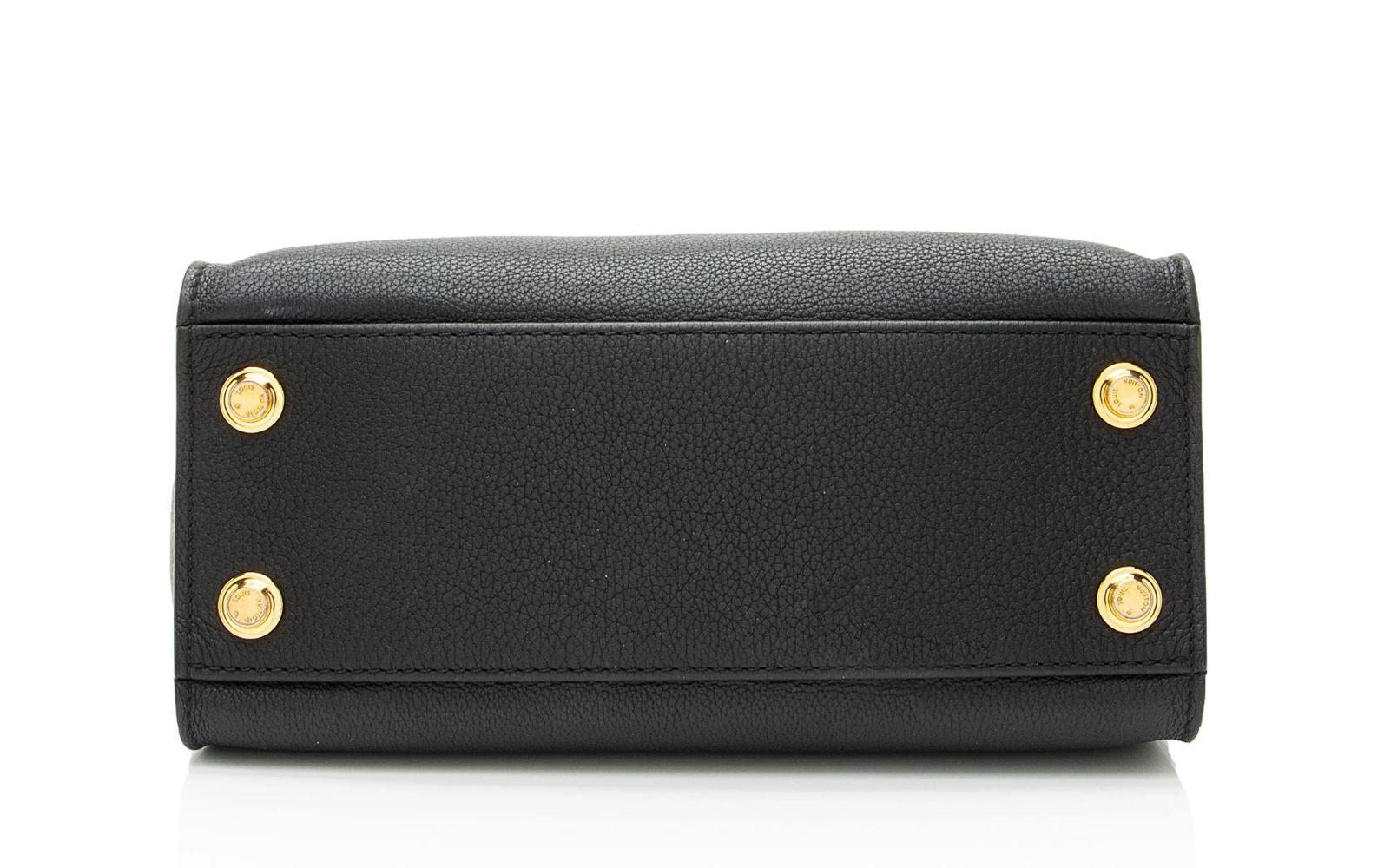 Louis Vuitton Calfskin Studded Marly PM Tote - Calfskin - Black